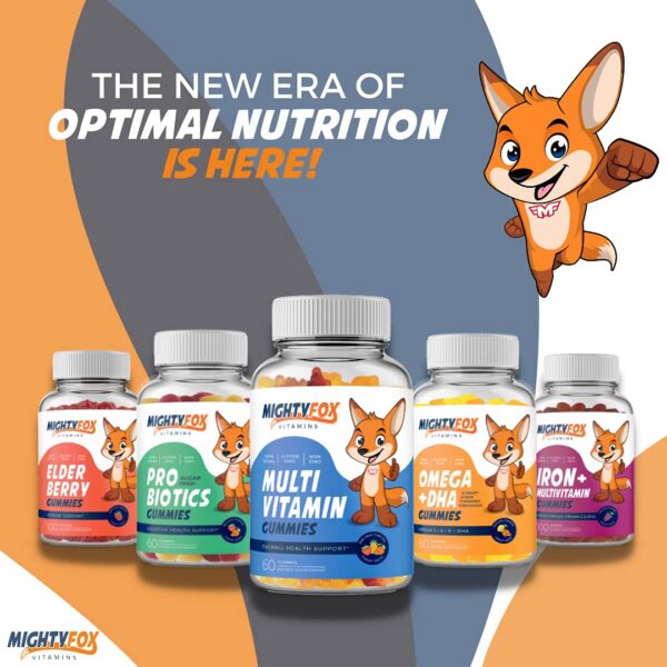 Version 1.0.0 Detalle gomitas para niños Mighty Fox vitaminas saludables