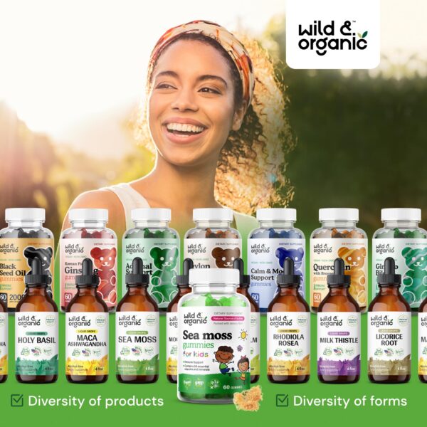 Gomitas musgo marino 800mg ideales para niños Wild & Organic