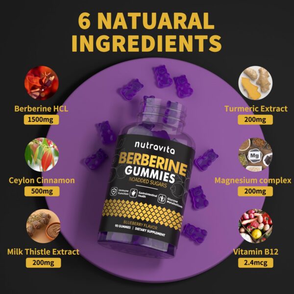 Gomitas naturales berberina Nutravita para metabolismo