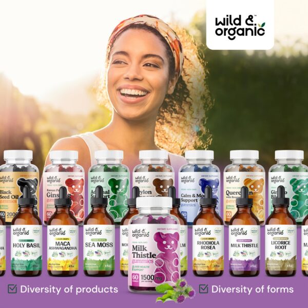 Gomitas naturales Wild & Organic cardo mariano para salud hepática