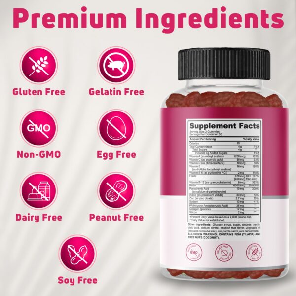 Version 1.0.0 Gomitas NUELATION sin gluten ni alérgenos para cabello y uñas