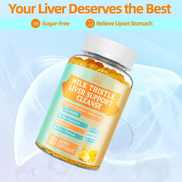 Gomitas OALSE caja y pentagramas de salud hepática