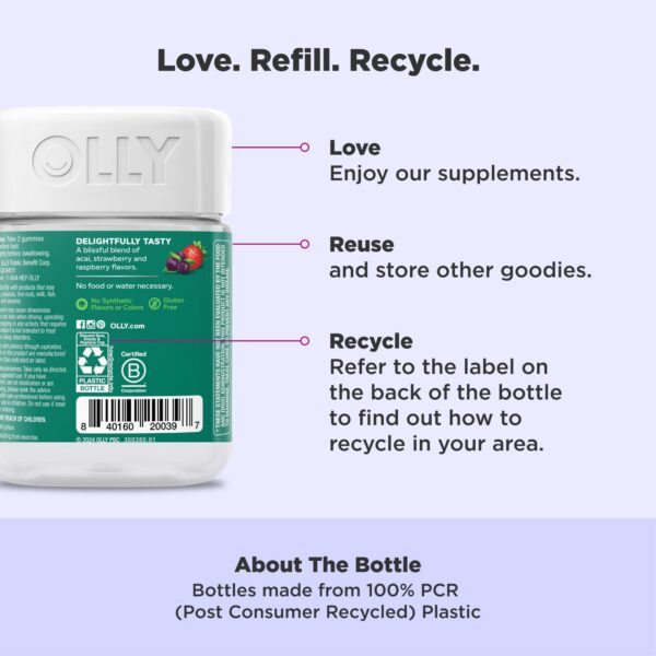 Gomitas OLLY apoyo sueño y recuperación muscular sabor natural