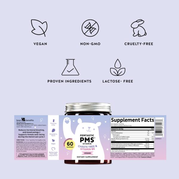 Gomitas PMS con ingredientes naturales y sin aditivos