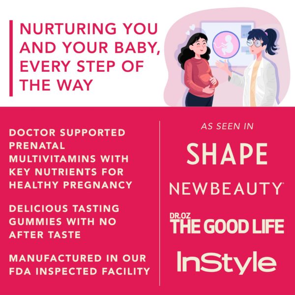 Gomitas prenatales con mezcla premium para salud y energía durante embarazo