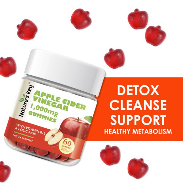 Gomitas en primer plano vinagre sidra manzana Nature's Key