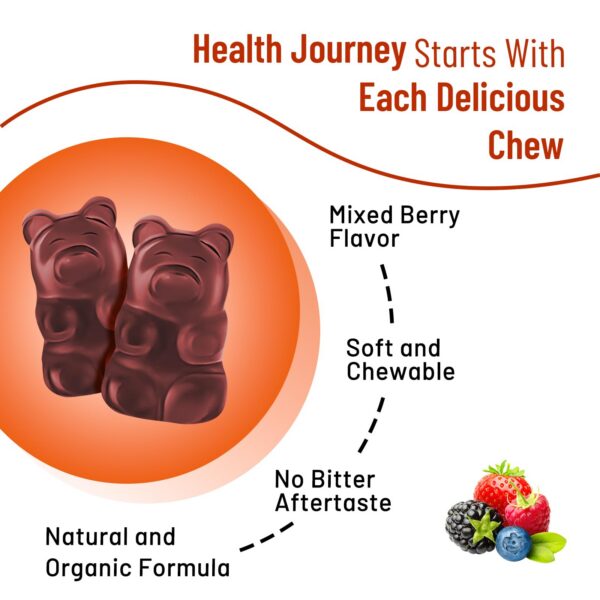 Version 1.0.0 Gomitas sabor frutos rojos metabólico Vazatisi vista superior