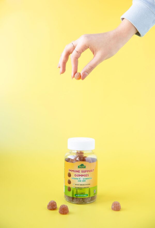 gomitas sabor naranja naturales para adultos soporte inmunológico