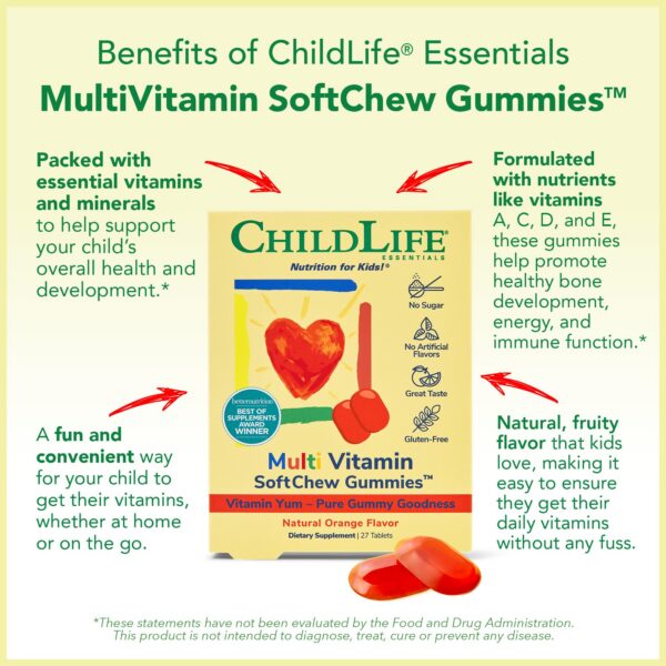 Gomitas sin azúcar para niños multivitaminas CHILDLIFE SoftChew