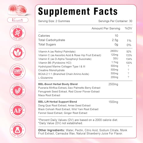 Gomitas Vazatisi BBL 120 cuenta para mujeres