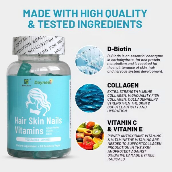 Gomitas veganas vitaminas para cabello Wins Town 60 unidades