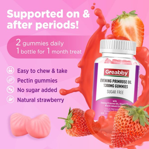 Gomitas VEGANAS de aceite onagra y cohosh negro GREABBY