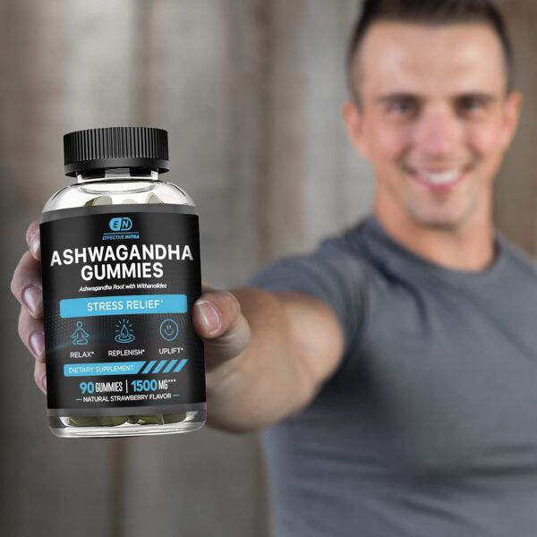 Gomitas veganas Ashwagandha Effective Nutra frasco y gomitas