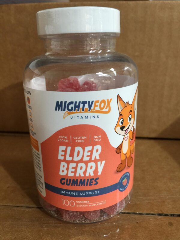 Gomitas veganas para niños MIGHTY FOX vitaminas sabor frambuesa