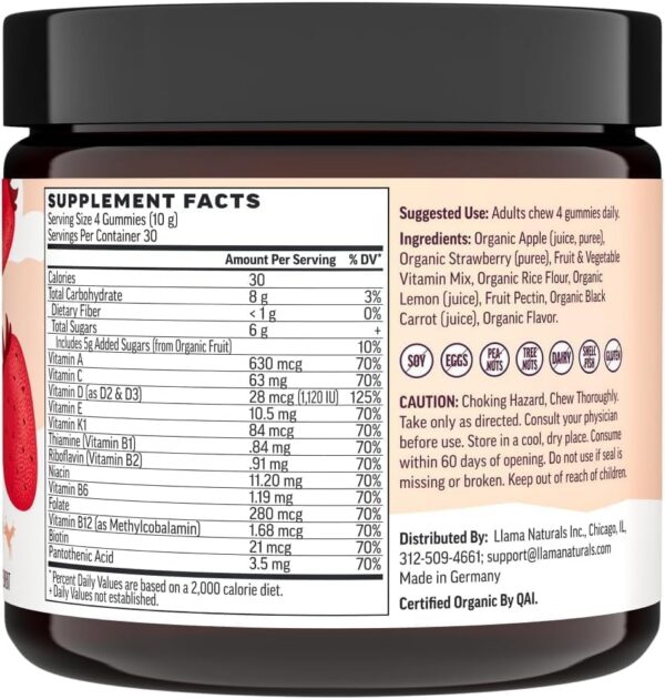 Gomitas veganas sin azúcar con 13 vitaminas naturales