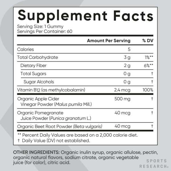 Gomitas vinagre manzana orgánicos con probióticos saludables