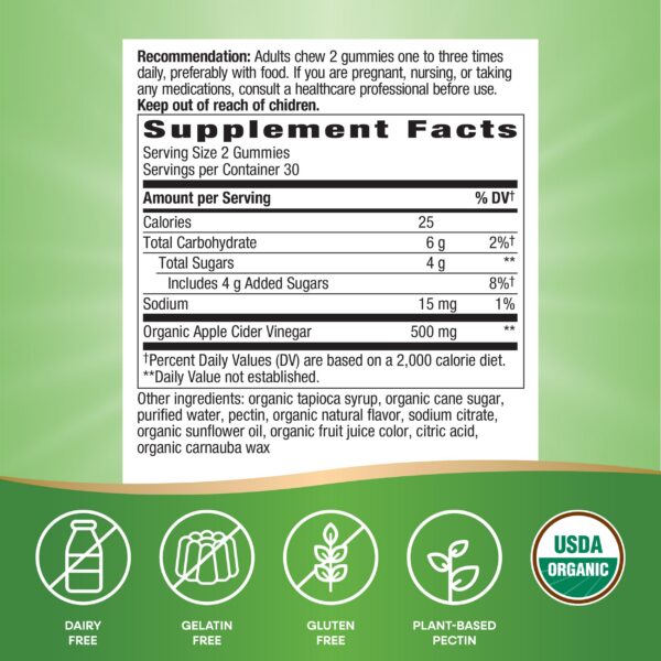 Version 1.0.0 Gomitas vinagre sidra manzana Nature's Way 60 unidades paquete
