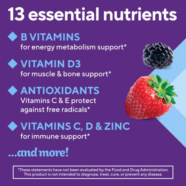 Gomitas Vitafusion vitaminas diarias para hombres sabor baya