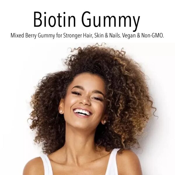 Gomitas VitaGlobe biotina 5000 mcg mezcla frutos para belleza