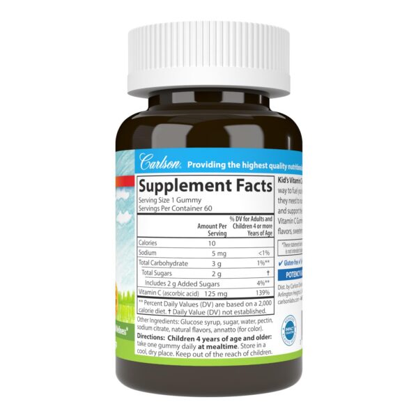 Gomitas vitamina C Carlson Labs 60 unidades lado