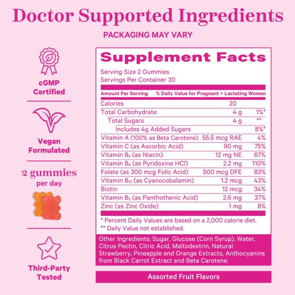 Gomitas con vitaminas y minerales Pink Stork para madres