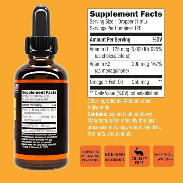 Version 1.0.0 Gota suplemento vitamina D y K de Super Natural Goods