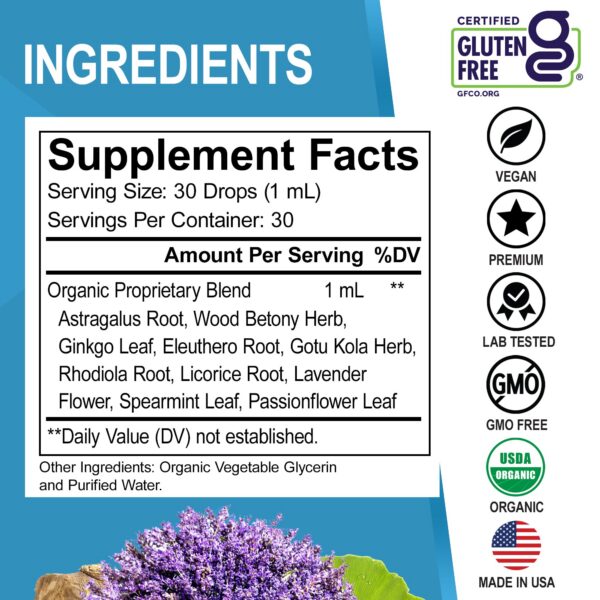 Gotas adaptógeno para estrés y fatiga suprarrenal