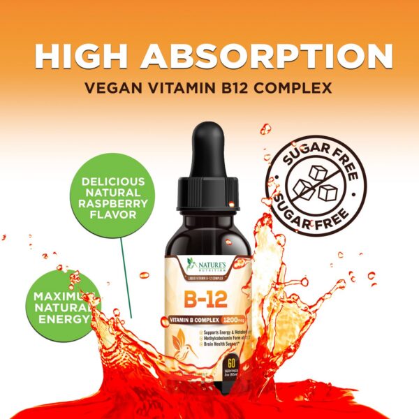 Etiqueta lateral del frasco B-12 vegana