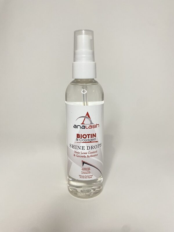Gotas de brillo Analash Biotina y Colágeno 4 fl.oz para cabello