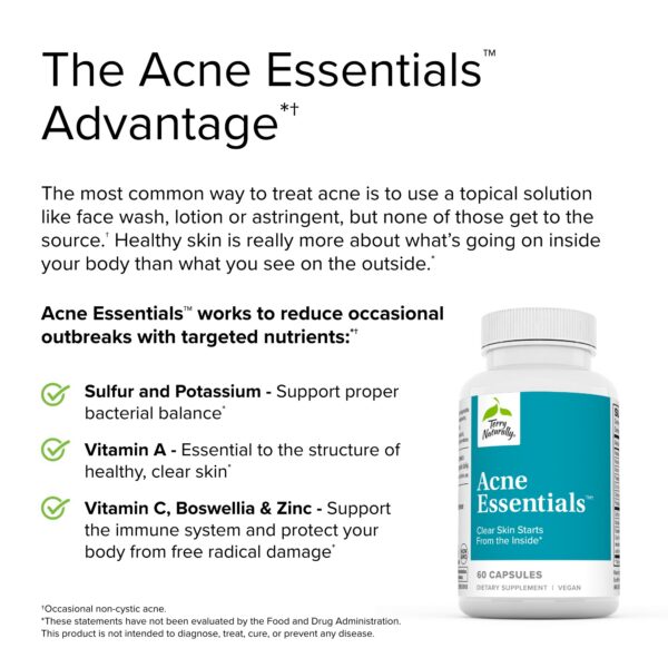 Gotas y cápsulas Acne Essentials para cuidado efectivo de la piel