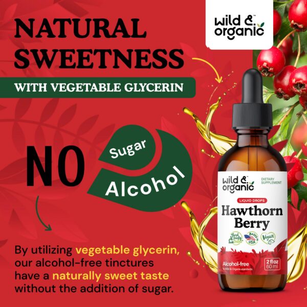 Gotas de hierbas bayas de espino Wild & Organic veganas