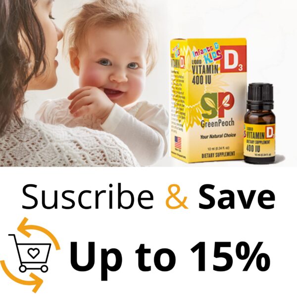 gotas vegetales vitamina d bebé greenpeach sin sabores