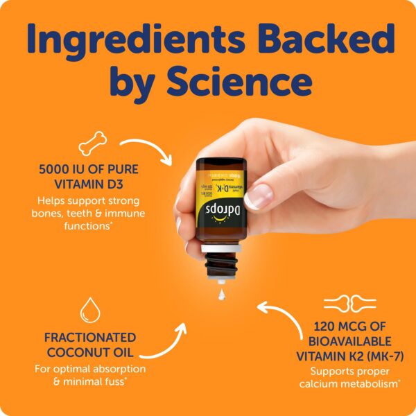 Gotas líquidas Ddrops vitamina D3 y K2 para salud integral