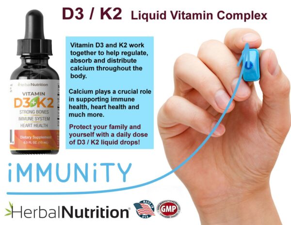 Version 1.0.0 Gotas líquidas Herbal Nutrition Vitamina D3 K2 orgánico