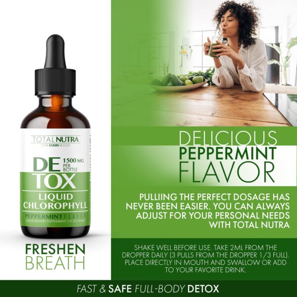 Gotas veganas clorofila Total Nutra sabor menta calidad USA