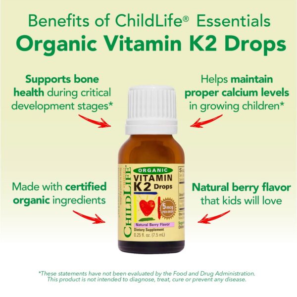 Version 1.0.0 Gotas Vitamin K2 ChildLife Essentials suplemento orgánico para bebés