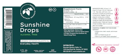 Gotas vitamina D3 Mountain Meadow Herbs suplemento natural