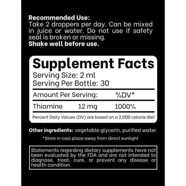 Gotero para dosis precisa vitamina b1 líquida Think Above 2 oz