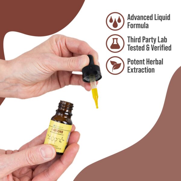 Dosis en gotero sobre fondo blanco