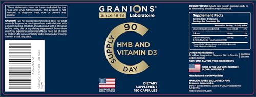 Granions suplemento vitamina d3 hmb caja de empaque