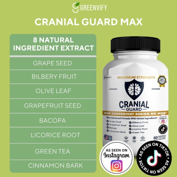 Version 1.0.0 Vista frontal del empaque Cranial Guard