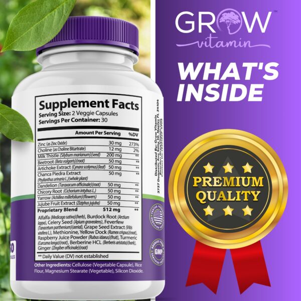 Grow Vitamin limpieza hígado presentación frontal