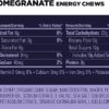 Tabla de datos nutricionales de GU Energy Chews