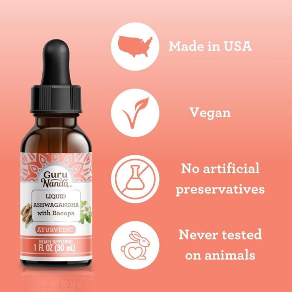 GuruNanda ashwagandha bacopa líquido y aceite semilla negra natural