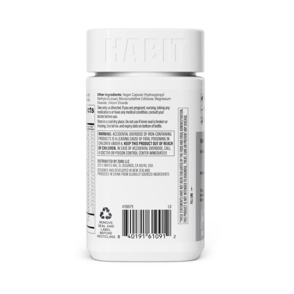 Etiqueta informativa de producto HABIT