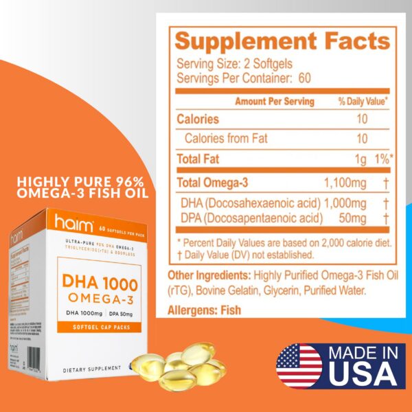 Embalaje HAIM DHA 1000 Omega-3