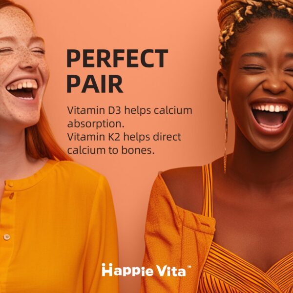 Parte trasera botella suplementaria D3 y K2 HappieVita