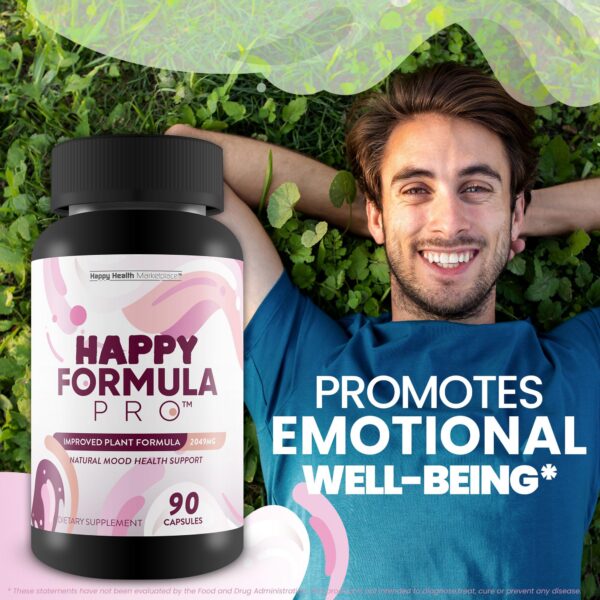 Happy Formula Pro fórmula con vitaminas y hierbas para calma mental