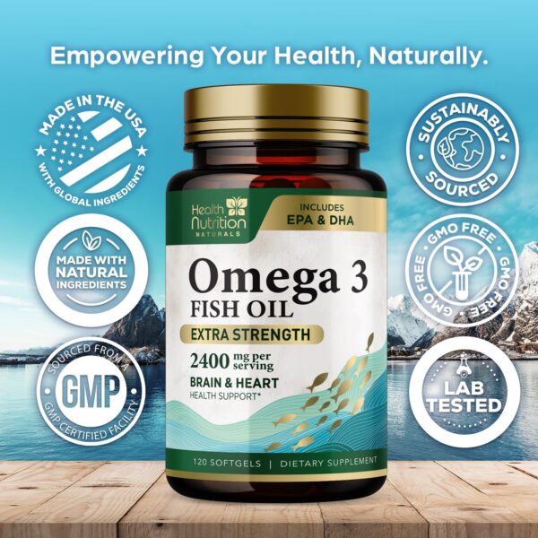 Etiqueta frontal de Omega 3 Health Naturals