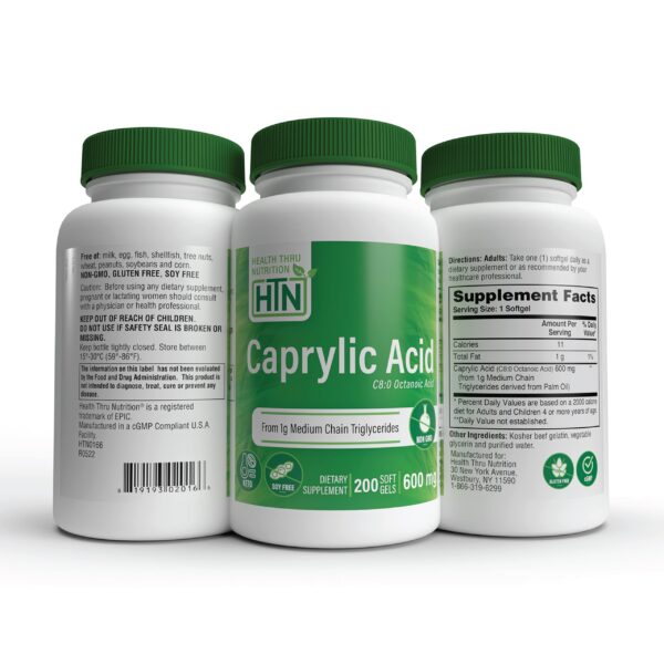 Detalle de ingredientes Caprílico 600 mg